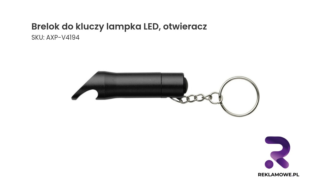 Brelok do kluczy, lampka LED, otwieracz do butelek Brelok do kluczy z lampką LED i otwieraczem do butelek
