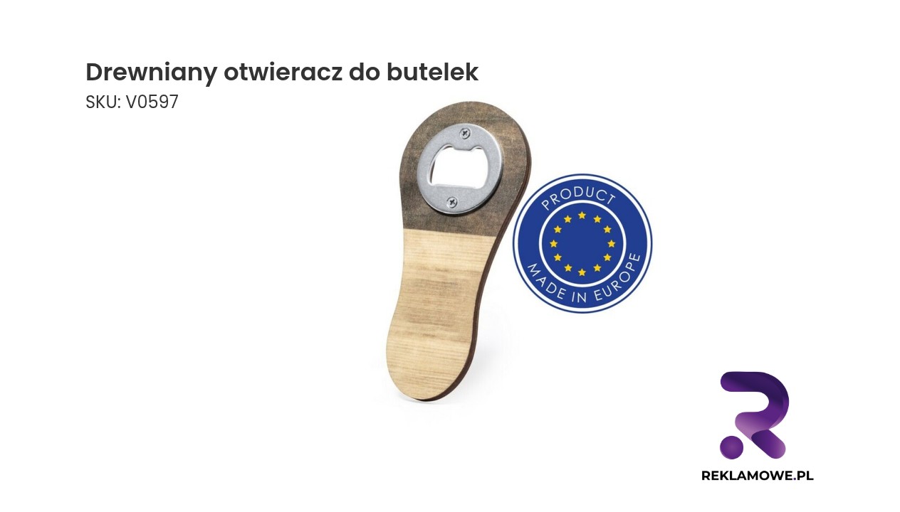 Drewniany otwieracz do butelek z ręcznie rzeźbionym uchwytem
