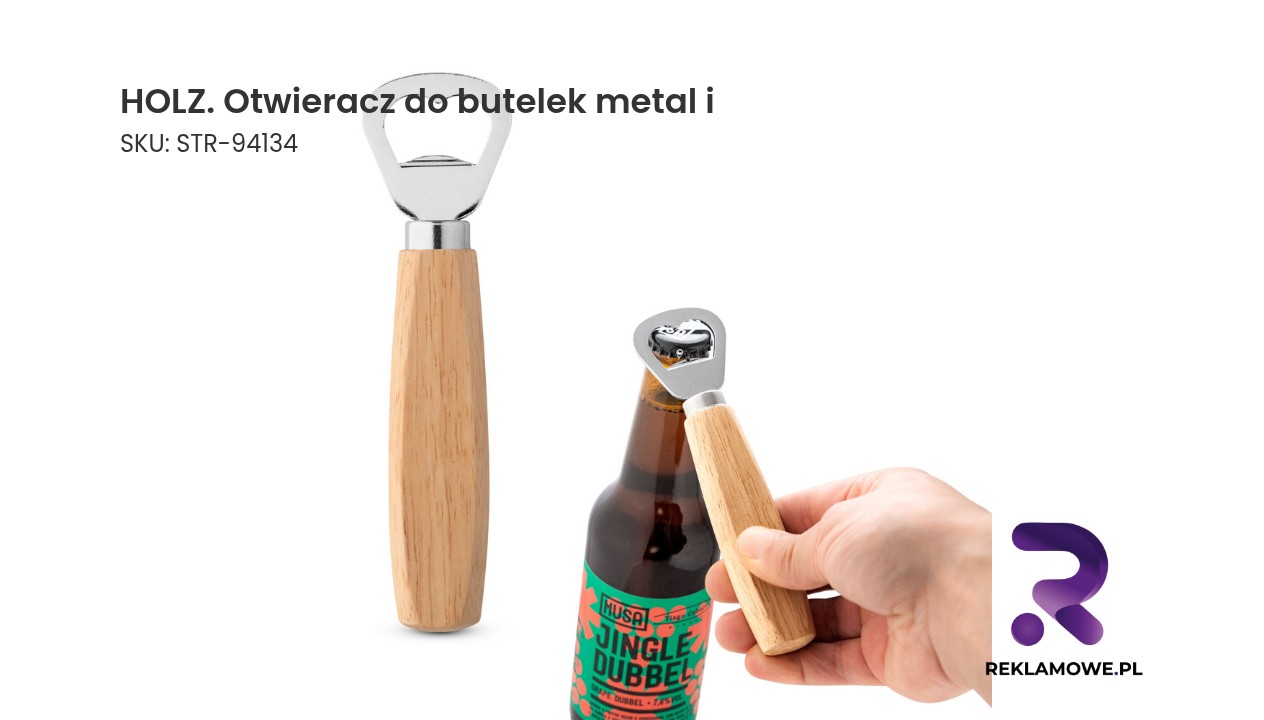 HOLZ otwieracz do butelek z metalu i drewna