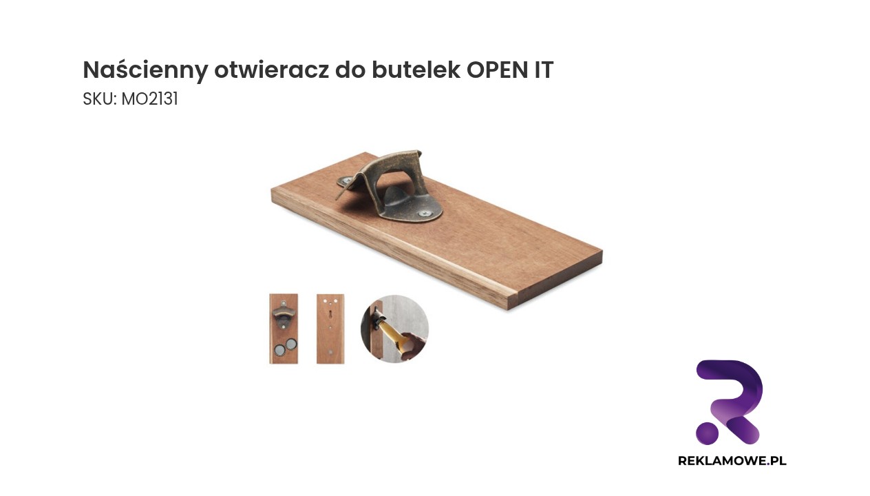 Naścienny otwieracz do butelek OPEN IT w kolorze czarnym