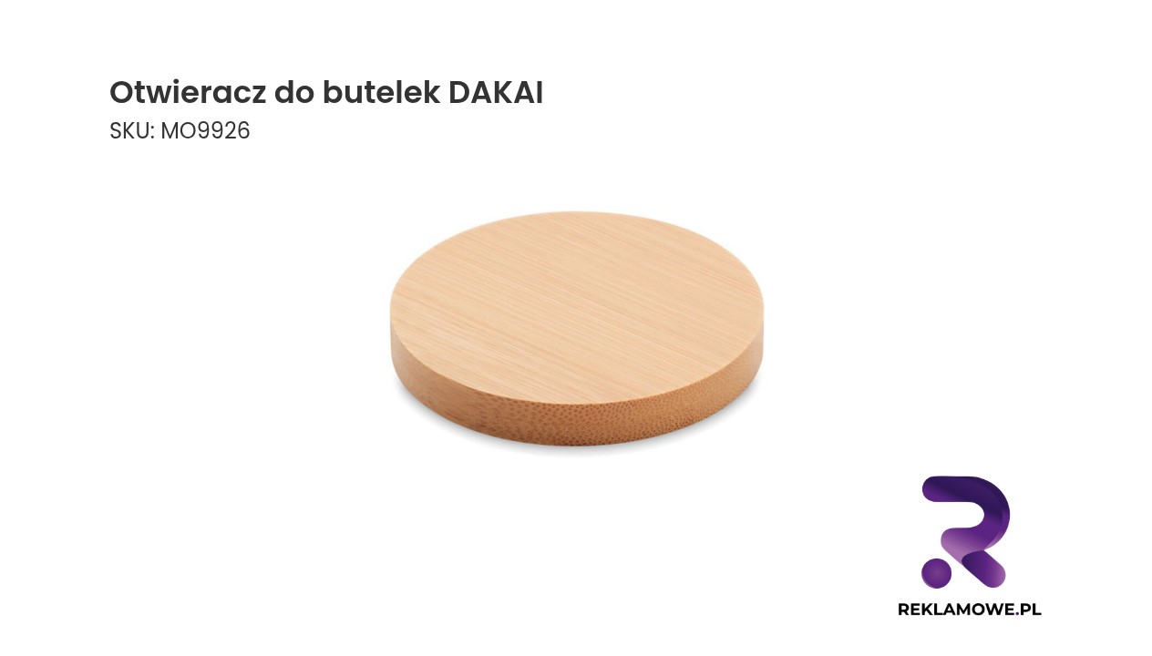 Otwieracz do butelek DAKAI Otwieracz do butelek DAKAI na tle drewnianego stołu