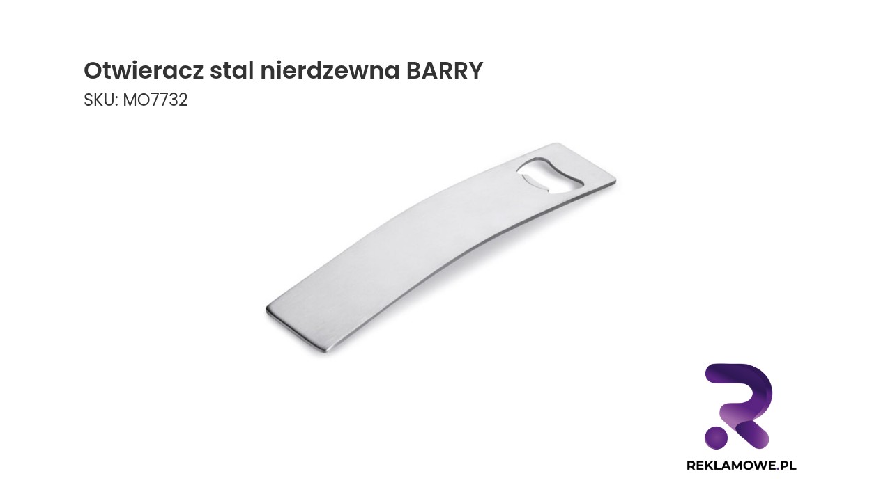 Otwieracz, stal nierdzewna BARRY Otwieracz ze stali nierdzewnej BARRY – trwały i praktyczny otwieracz do butelek